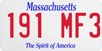 MA license plate 191MF3