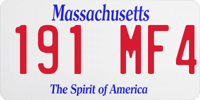 MA license plate 191MF4