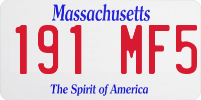 MA license plate 191MF5