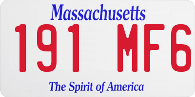 MA license plate 191MF6