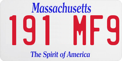 MA license plate 191MF9