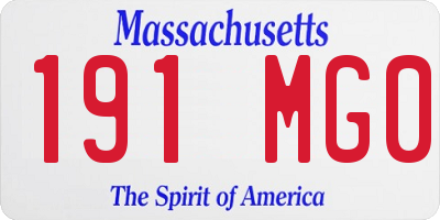 MA license plate 191MG0