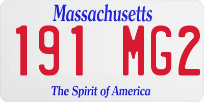 MA license plate 191MG2