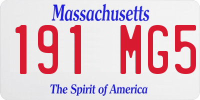 MA license plate 191MG5