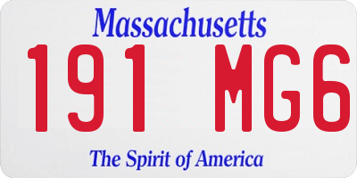 MA license plate 191MG6