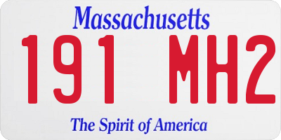 MA license plate 191MH2