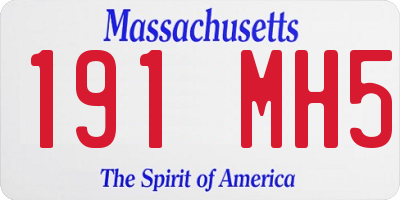 MA license plate 191MH5