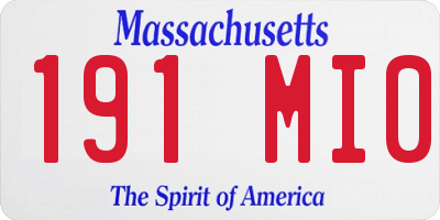 MA license plate 191MI0