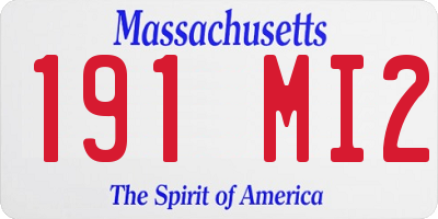 MA license plate 191MI2