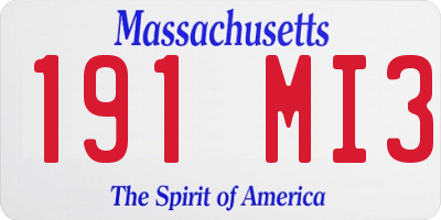 MA license plate 191MI3