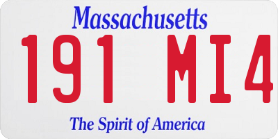 MA license plate 191MI4