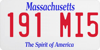 MA license plate 191MI5