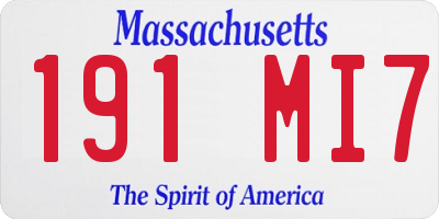 MA license plate 191MI7