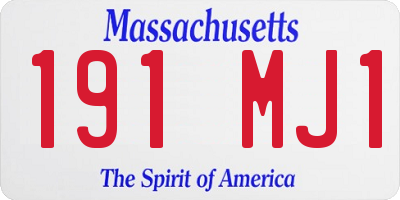MA license plate 191MJ1