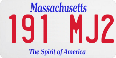 MA license plate 191MJ2