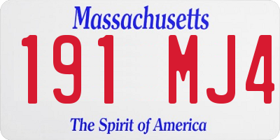 MA license plate 191MJ4