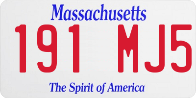 MA license plate 191MJ5