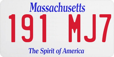 MA license plate 191MJ7