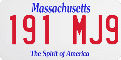 MA license plate 191MJ9