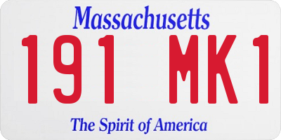 MA license plate 191MK1