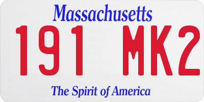MA license plate 191MK2