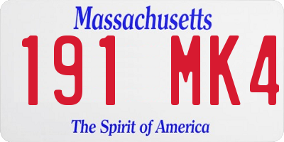 MA license plate 191MK4