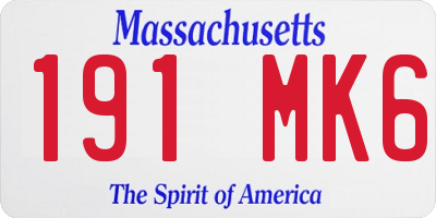 MA license plate 191MK6
