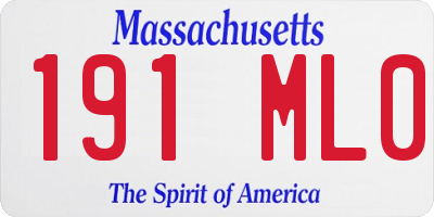 MA license plate 191ML0