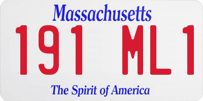 MA license plate 191ML1
