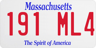 MA license plate 191ML4