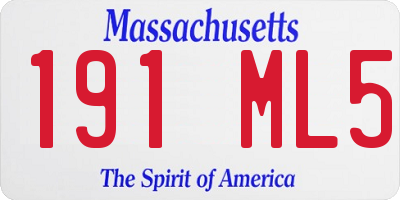 MA license plate 191ML5