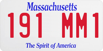 MA license plate 191MM1