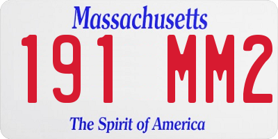 MA license plate 191MM2