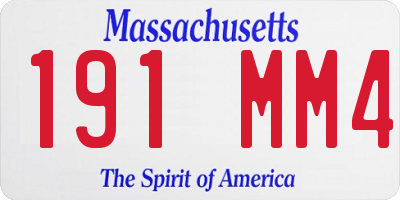 MA license plate 191MM4