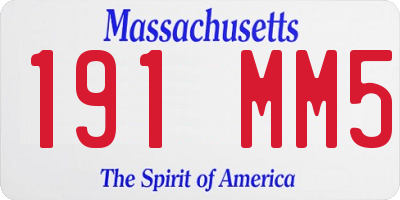 MA license plate 191MM5