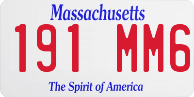 MA license plate 191MM6
