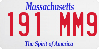 MA license plate 191MM9