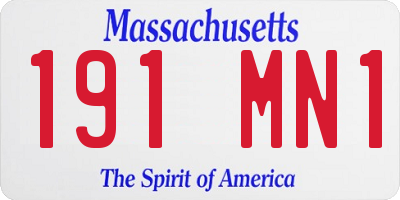 MA license plate 191MN1