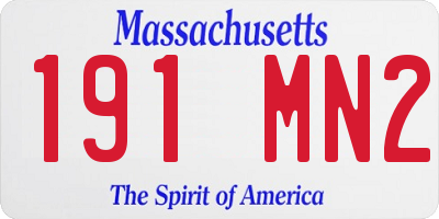 MA license plate 191MN2