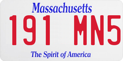 MA license plate 191MN5