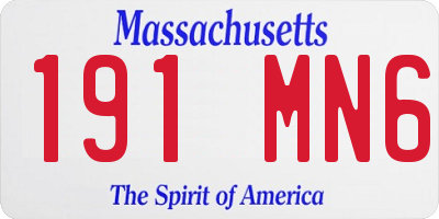 MA license plate 191MN6