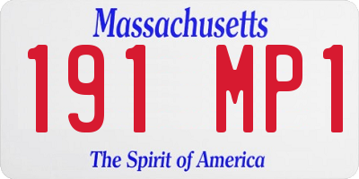 MA license plate 191MP1