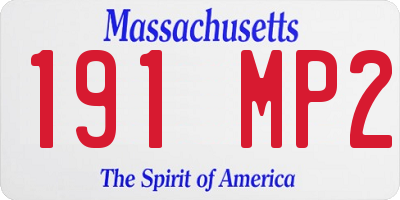MA license plate 191MP2