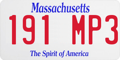 MA license plate 191MP3