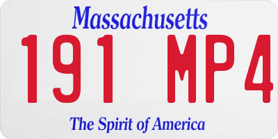 MA license plate 191MP4