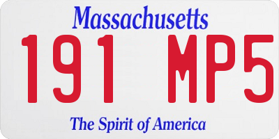 MA license plate 191MP5