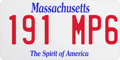 MA license plate 191MP6