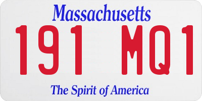 MA license plate 191MQ1