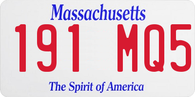 MA license plate 191MQ5