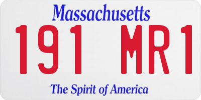 MA license plate 191MR1